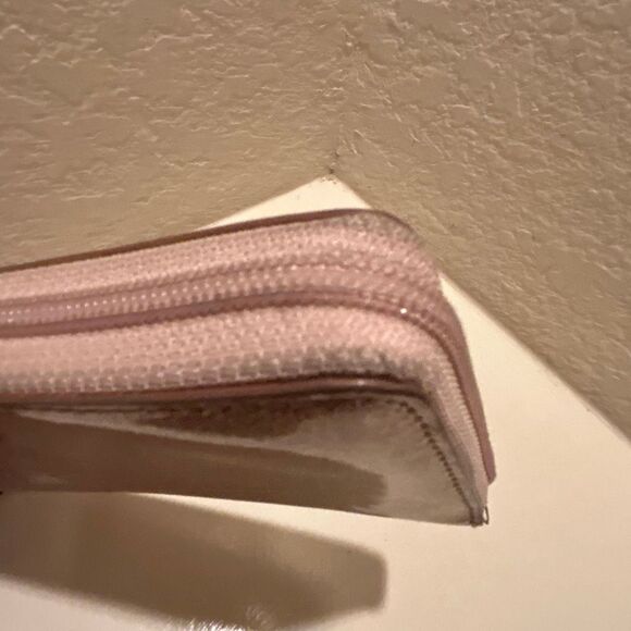 Kate Spade Zip Around Long Wallet Pink All Over Glitter Girlie Sparkle Evening - Picture 7 of 14